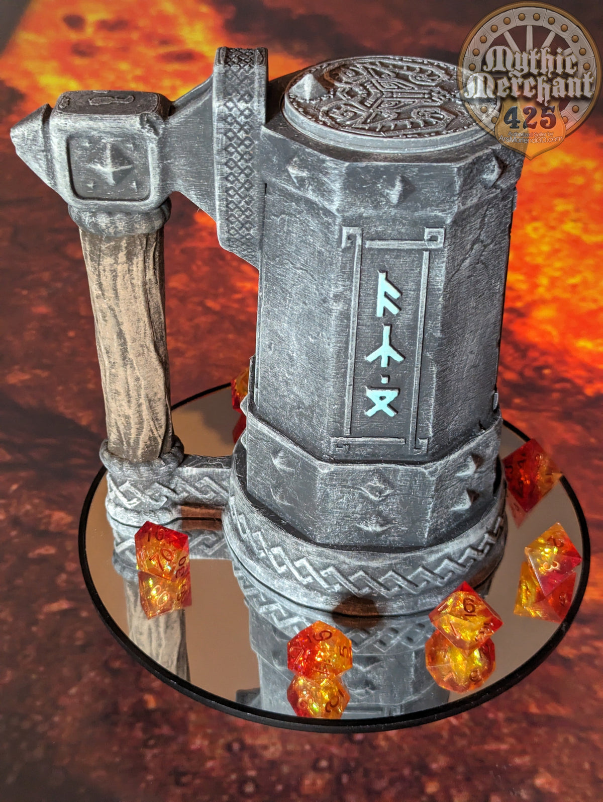 Dwarven 3D Printed Mythic Mug Drink Koozie | Dwarf Dice Vault | Mug Stein | Tabletop RPG Gaming Cosplay - Dungeons and Dragon DnD Wargaming