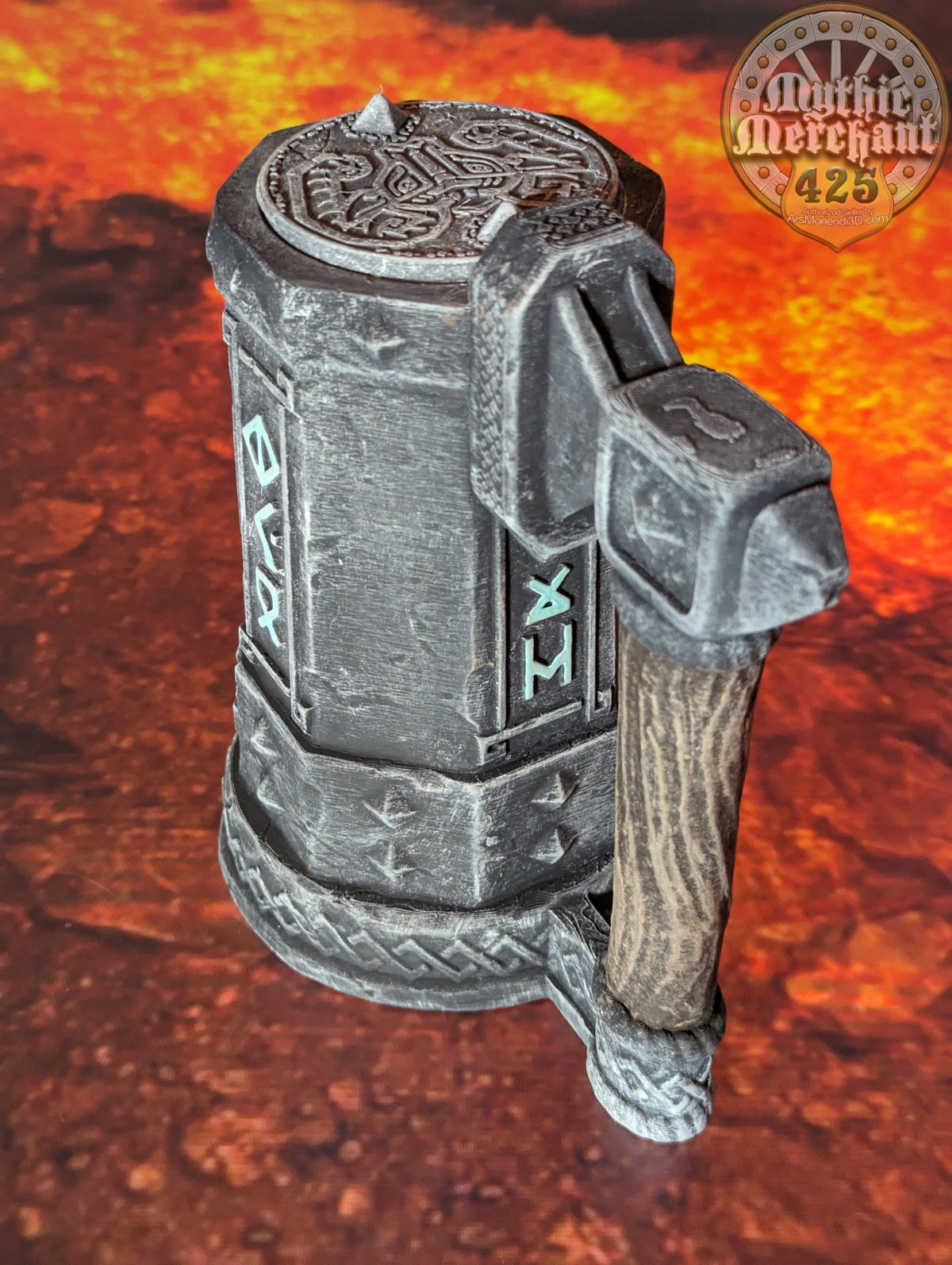 Dwarven 3D Printed Mythic Mug Drink Koozie | Dwarf Dice Vault | Mug Stein | Tabletop RPG Gaming Cosplay - Dungeons and Dragon DnD Wargaming