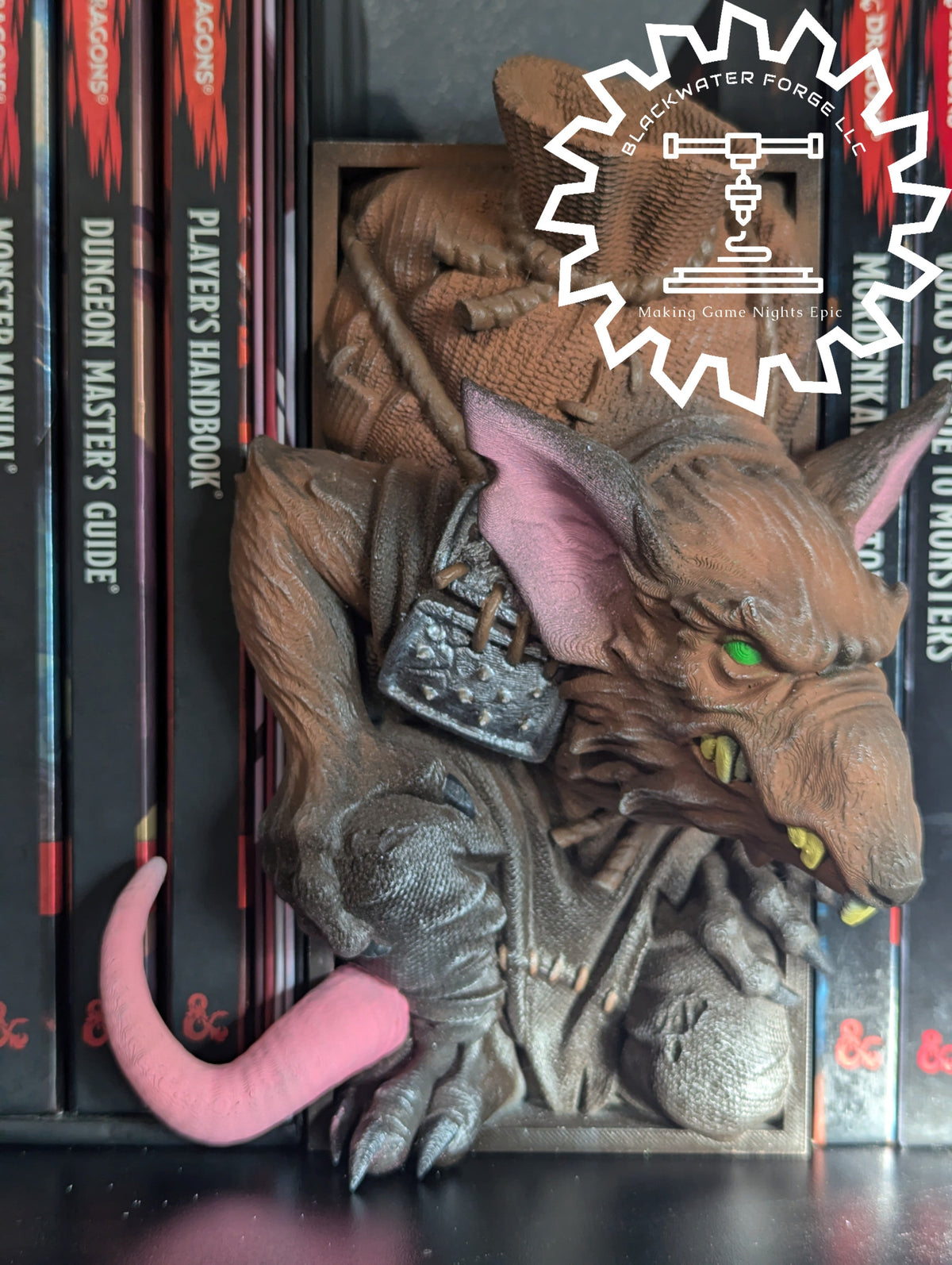 Rat Skaven Monster 3D Printed Book Nook- Miniatures of Madness- A Scurrying Nightmare on your Bookshelf!
