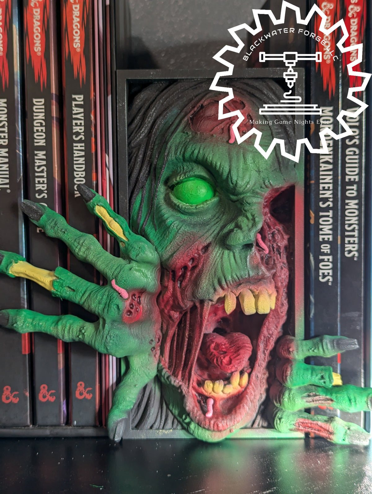 Zombie Undead Monster 3D Printed Book Nook- Miniatures of Madness- Beware the Undead!