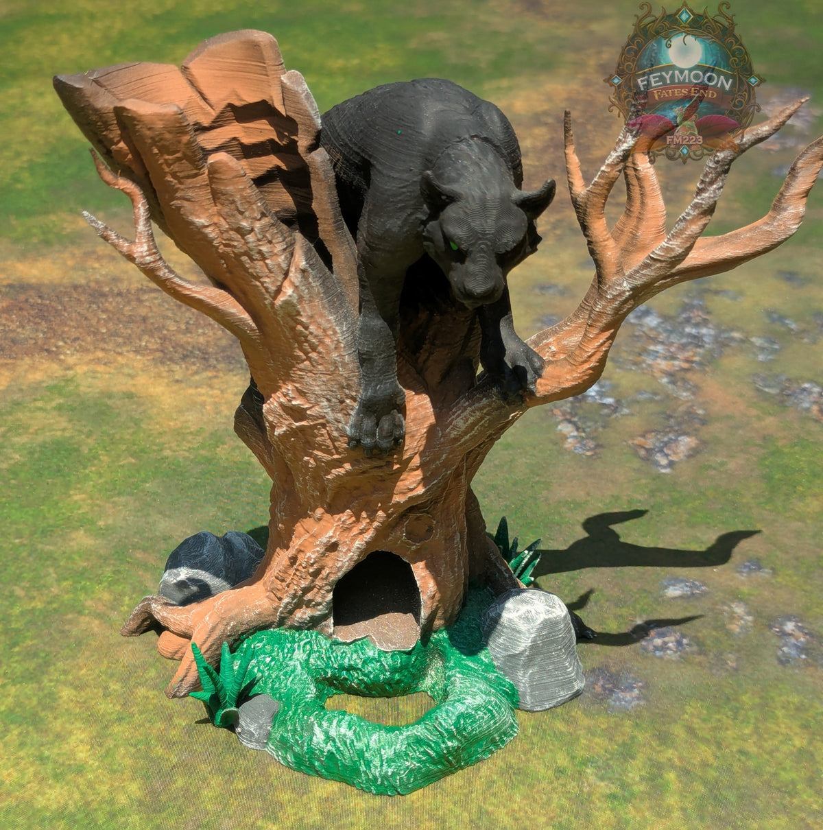Fey Stalker Mountain Lion 3D Printed Dice Tower by Kim Bolt - Fate's End Fey Moon Collection - Channel Primal Precision!