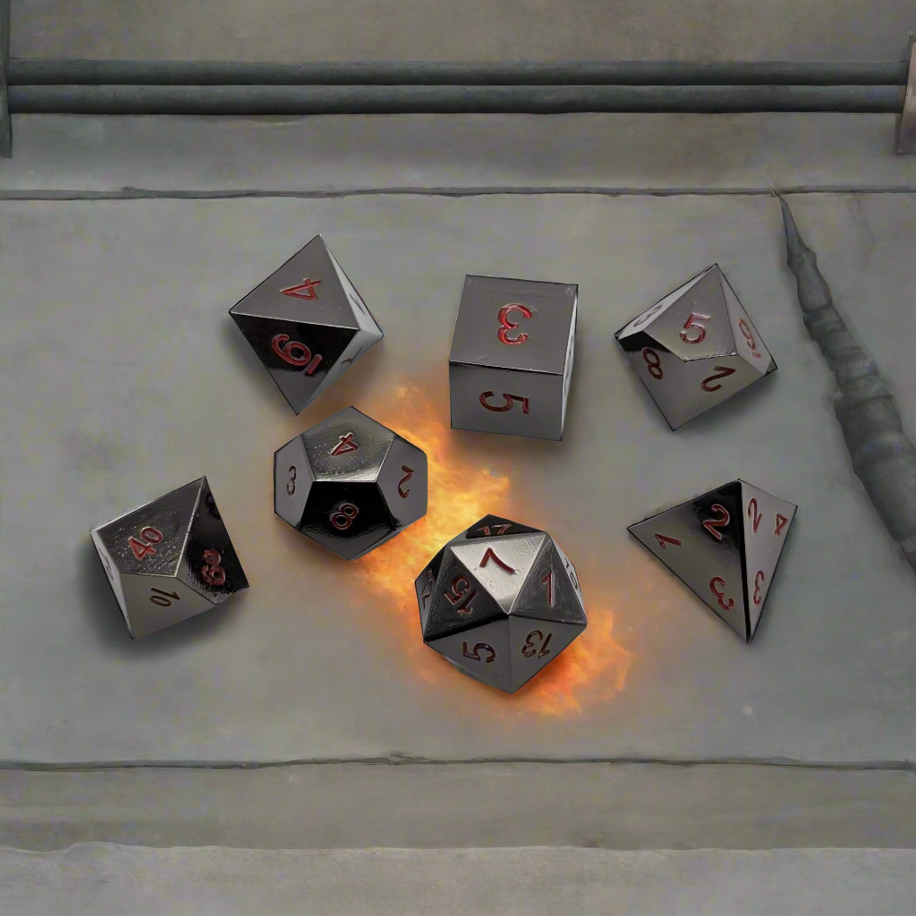Ancient Passions - 7 Piece DnD Dice Set | Metal RPG Gaming Dice