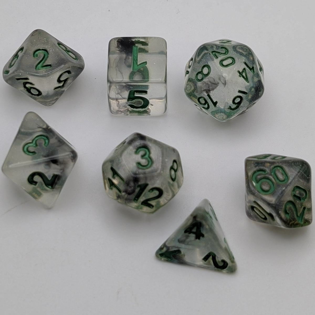 Shining Stars - 7 Piece DnD Dice Set | Acrylic RPG Gaming Dice