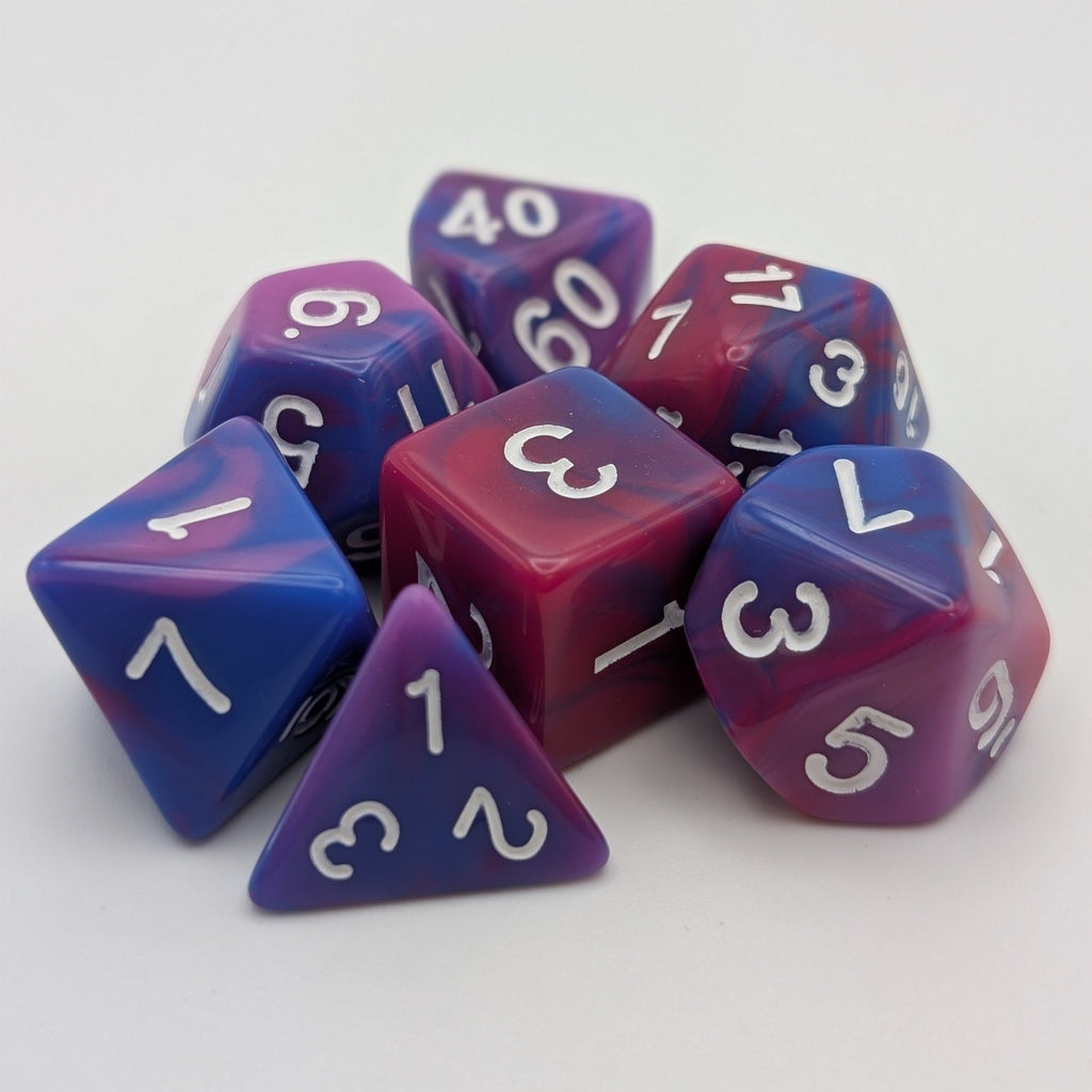 Fantasy Imagination - 7 Piece DnD Dice Set | Acrylic RPG Gaming Dice