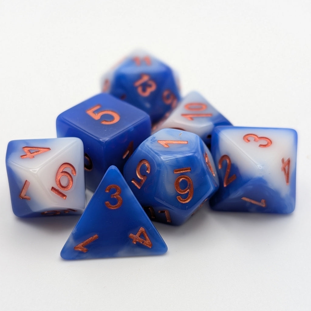Sea and Sky- 7 Piece DnD Dice Set | Acrylic RPG Gaming Dice