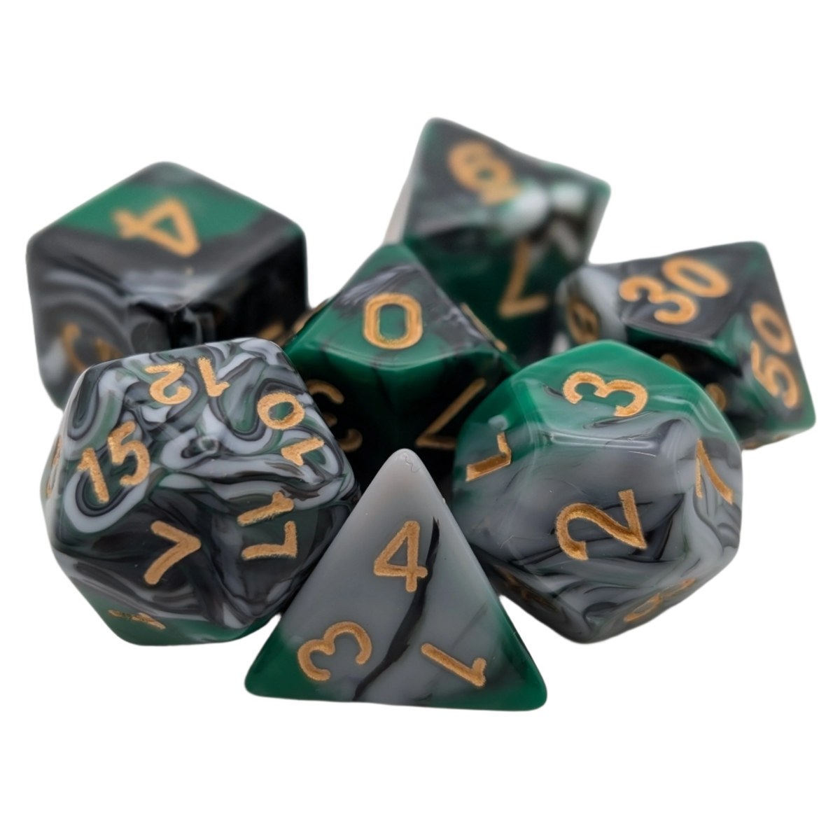 Mint Shake - 7 Piece DnD Dice Set | Acrylic RPG Gaming Dice