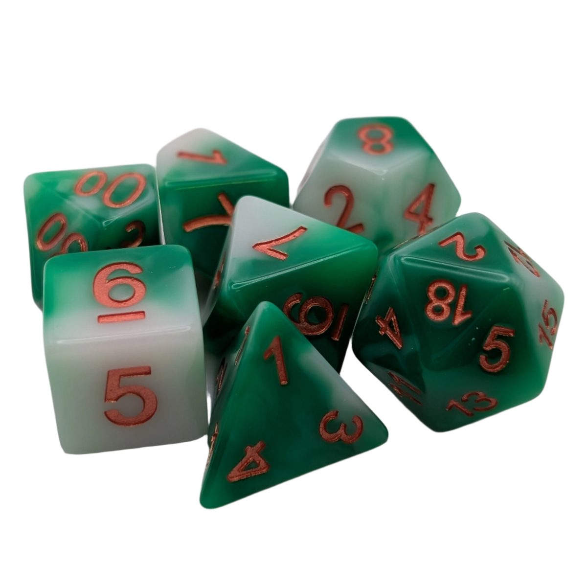 Pine Needles - 7 Piece DnD Dice Set | Acrylic RPG Gaming Dice