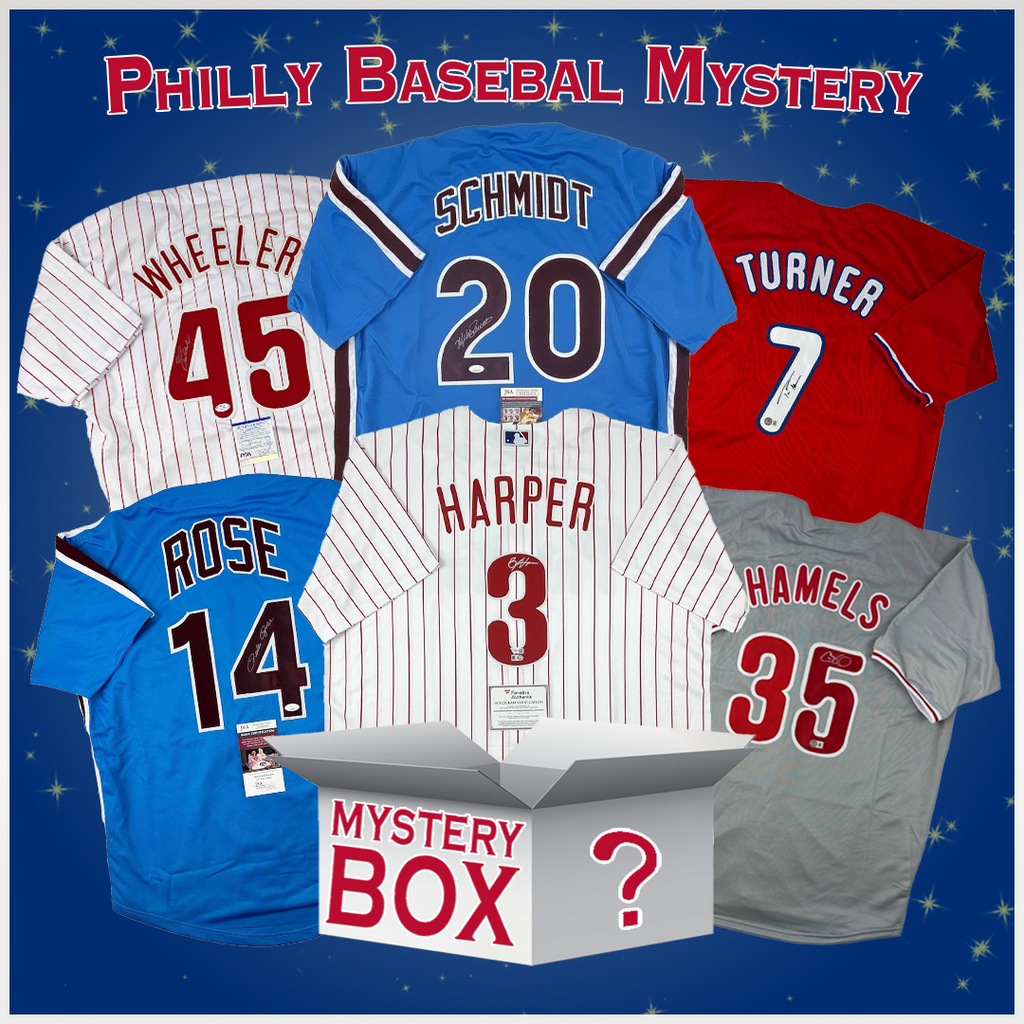 Autographed/Signed Philadelphia Baseball Jersey Mystery Box with PSA JSA or Beckett COA