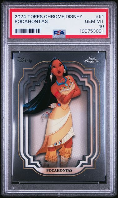 Graded 2024 Topps Chrome Disney Pocahontas #61 Card PSA 10 Gem Mint