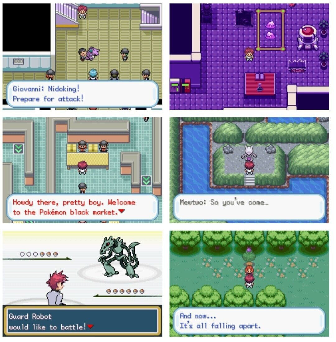 Pokemon FireRed Rocket GBA ROM Hack Video Game Cartridge Custom