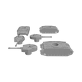 Pzkpfw IV G Schurzen model render, multiple views