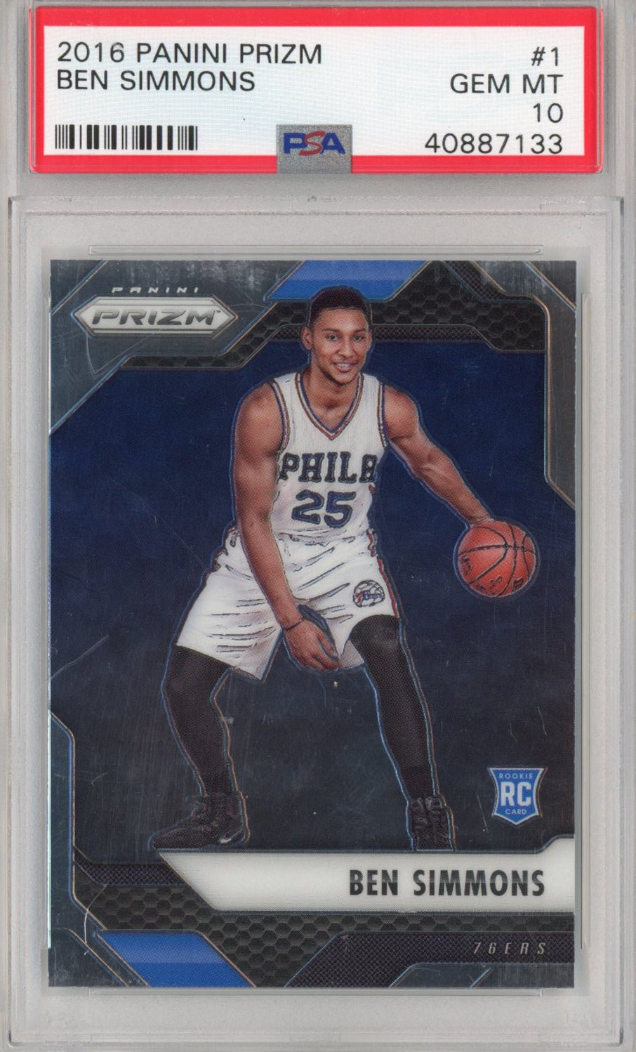 Graded 2016-17 Panini Prizm Ben Simmons #1 Rookie RC Basketball Card PSA 10 Gem Mint