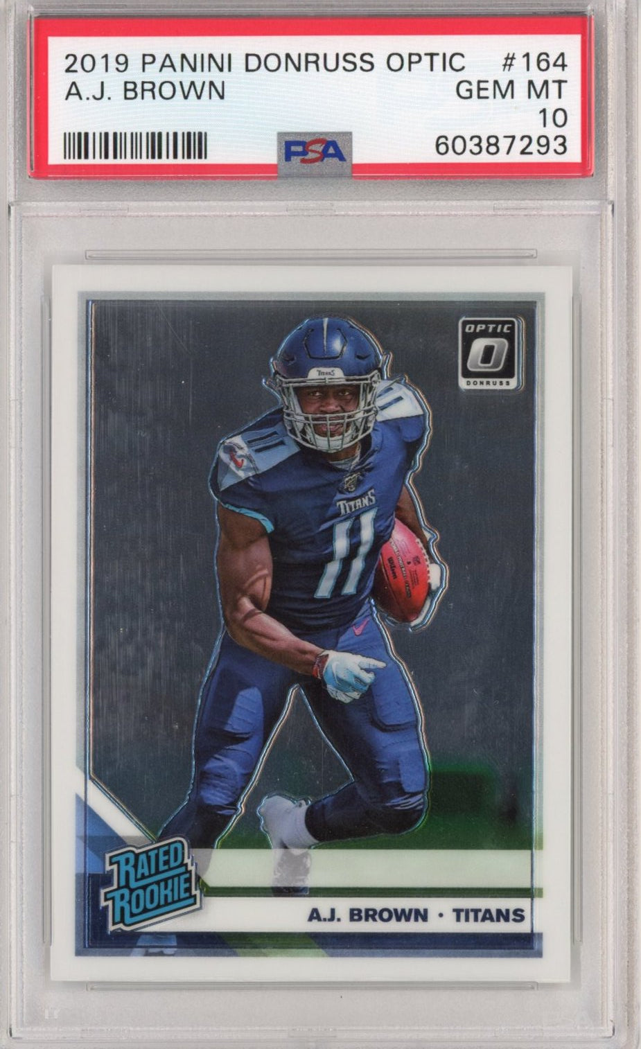 Graded 2019 Panini Donruss Optic A.J. Brown #164 Rookie RC Football Card PSA 10 Gem Mint