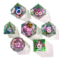 Summer Butterfly Liquid Core RPG Dice Set | 7 Pieces