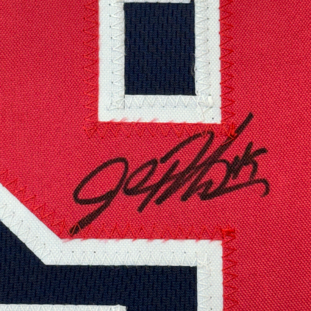 Framed Autographed/Signed John Rocker 35x39 Atlanta Blue Baseball Jersey PSA/DNA COA