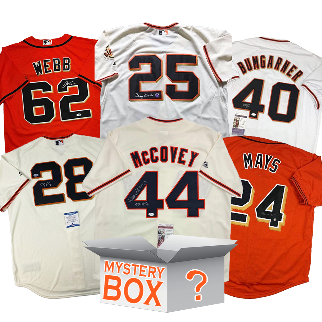 Autographed/Signed San Francisco Baseball Jersey Mystery Box with PSA JSA or Beckett COA