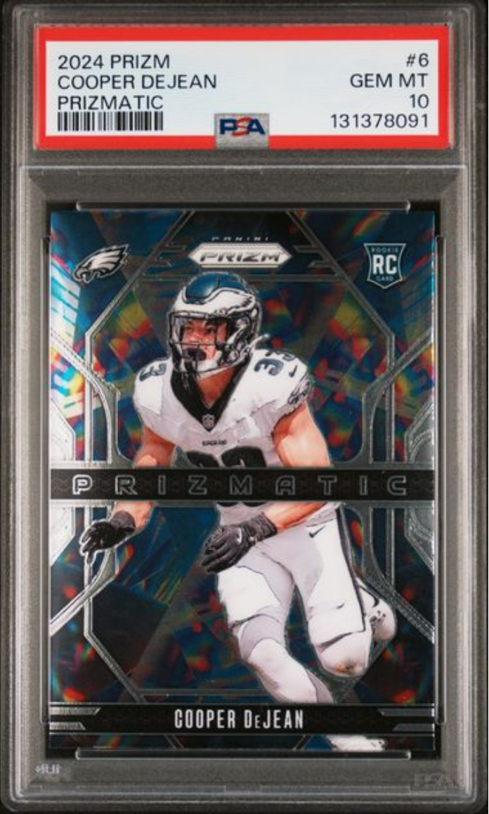 Graded 2024 Panini Prizm Cooper DeJean #6 Prizmatic Rookie RC Football Card PSA 10 Gem Mint