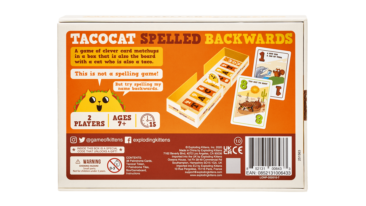 Tacocat Spelled Backwards
