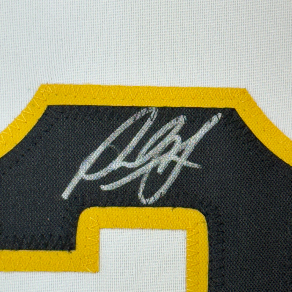 Framed Autographed/Signed Paul Skenes 35x39 Pittsburgh White Baseball Jersey JSA COA