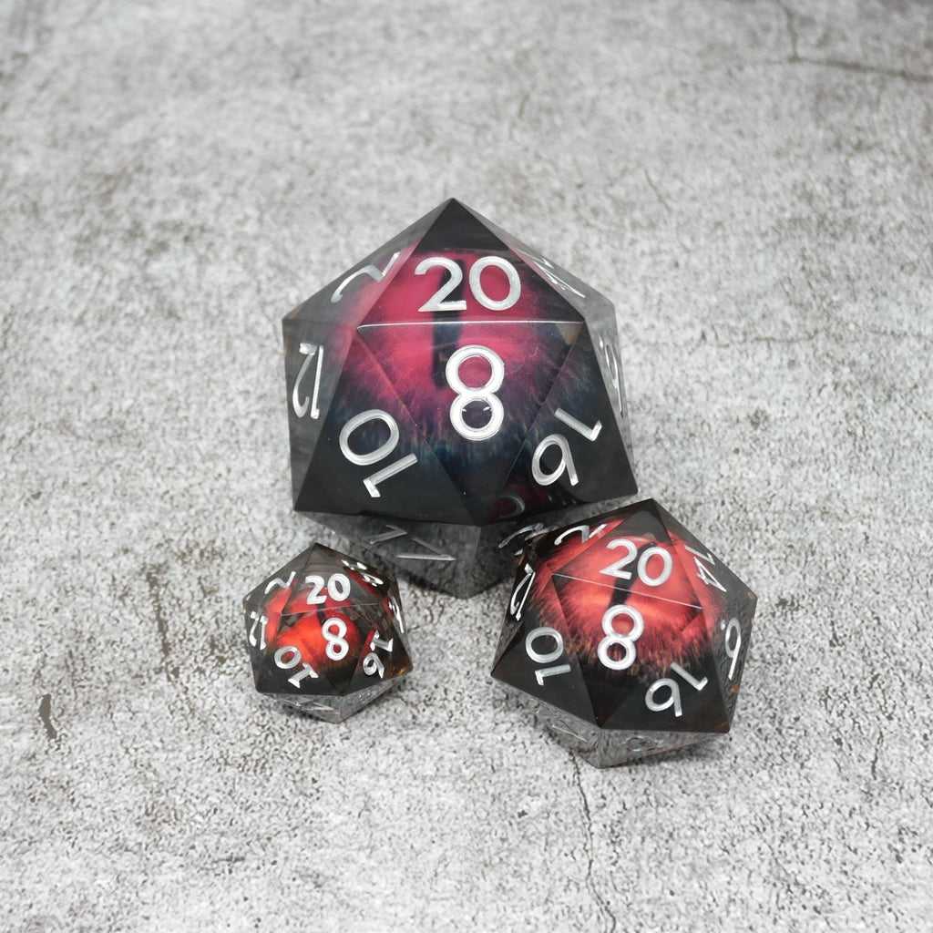 Smaug's Eye | Giant D20 Moving Eye DnD Dice | Acrylic RPG Gaming Dice