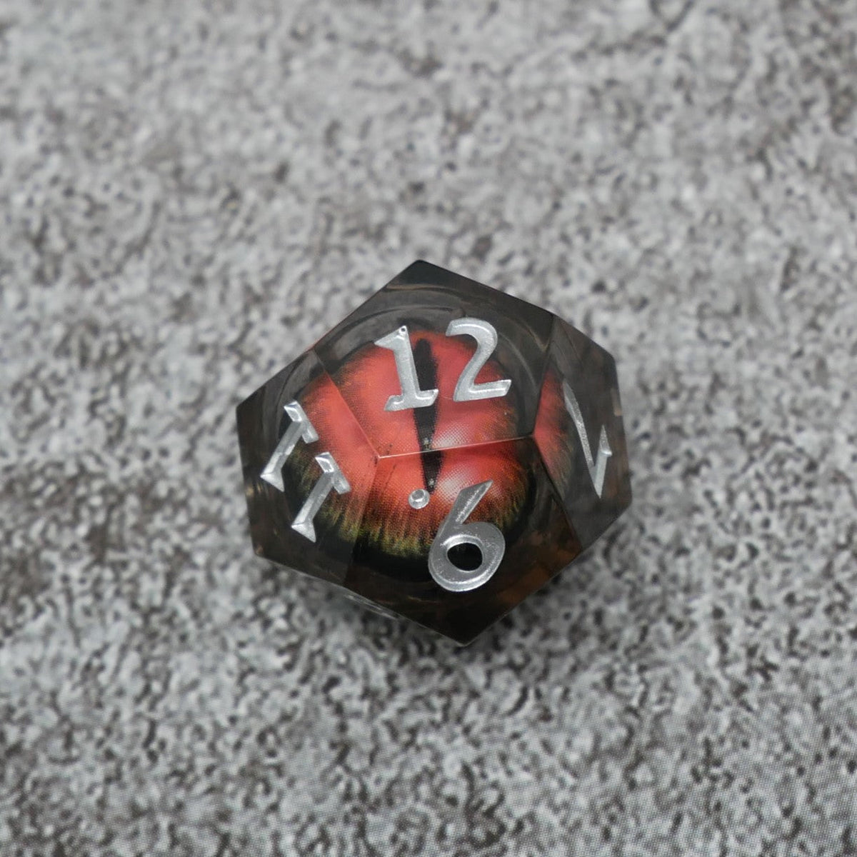 Smaug's Eye |  7 Piece Moving Eye DnD Dice Set | Acrylic RPG Gaming Dice
