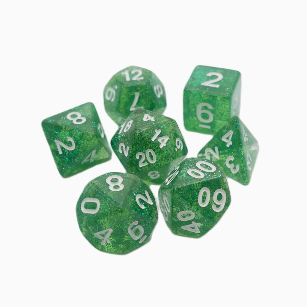 Spearmint Drop - 7 Piece DnD Dice Set | Acrylic RPG Gaming Dice