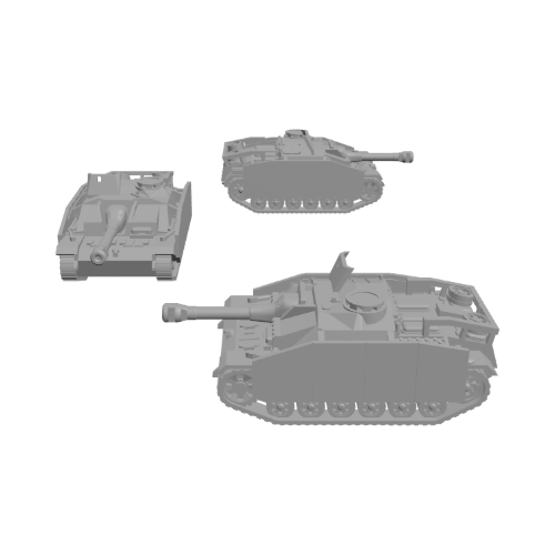 StuH 42 Mid Schurzen MG Shield Railing model render, multiple views