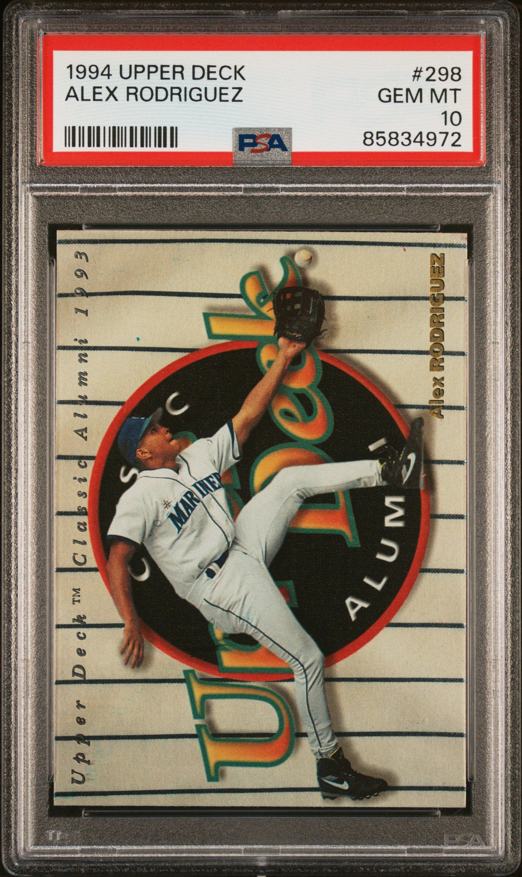 Graded 1994 Upper Deck Alex Rodriguez #298 Rookie RC Baseball Card PSA 10 Gem Mint