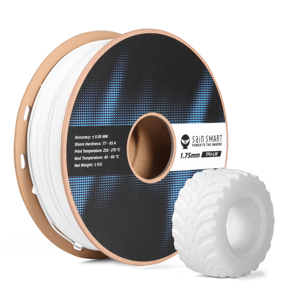 Lightweight TPU Filament 1.75mm, Foaming LW-TPU 77A–93A, High Resilience & Matte Finish