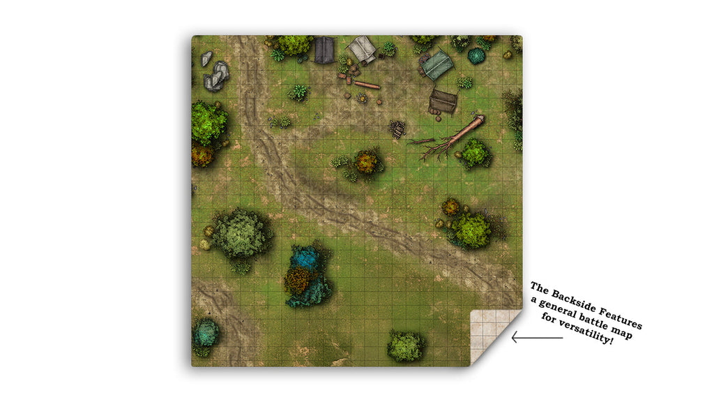 Camp Trail TTRPG Battle Map | Double-Sided | 2ft x 2ft