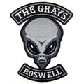 The Grays Alien Embroidered Patch: Iron-on
