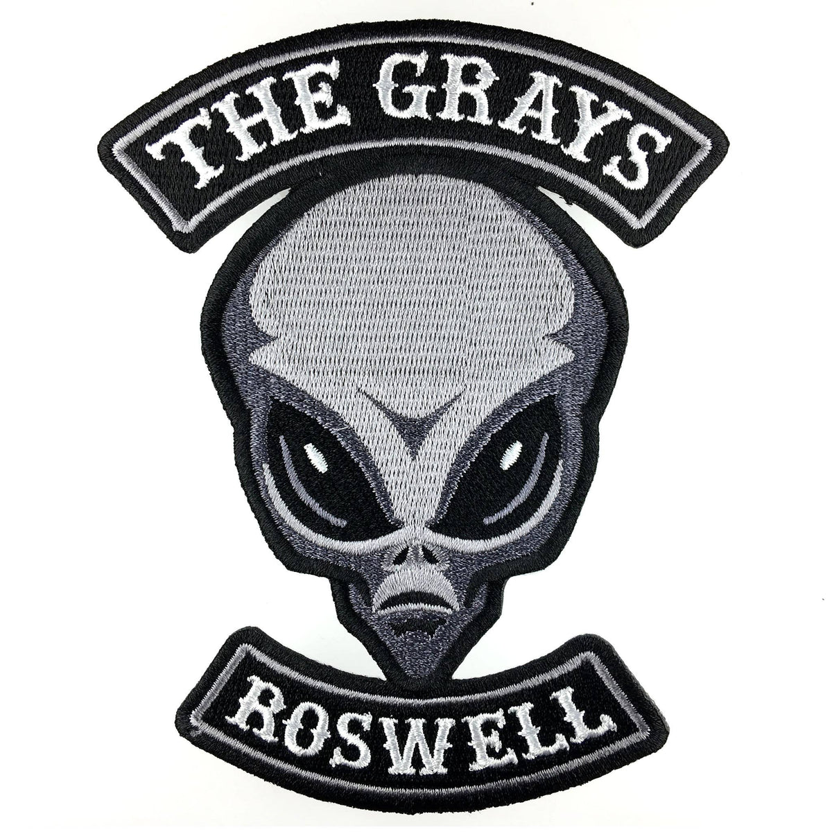 The Grays Alien Embroidered Patch: Iron-on