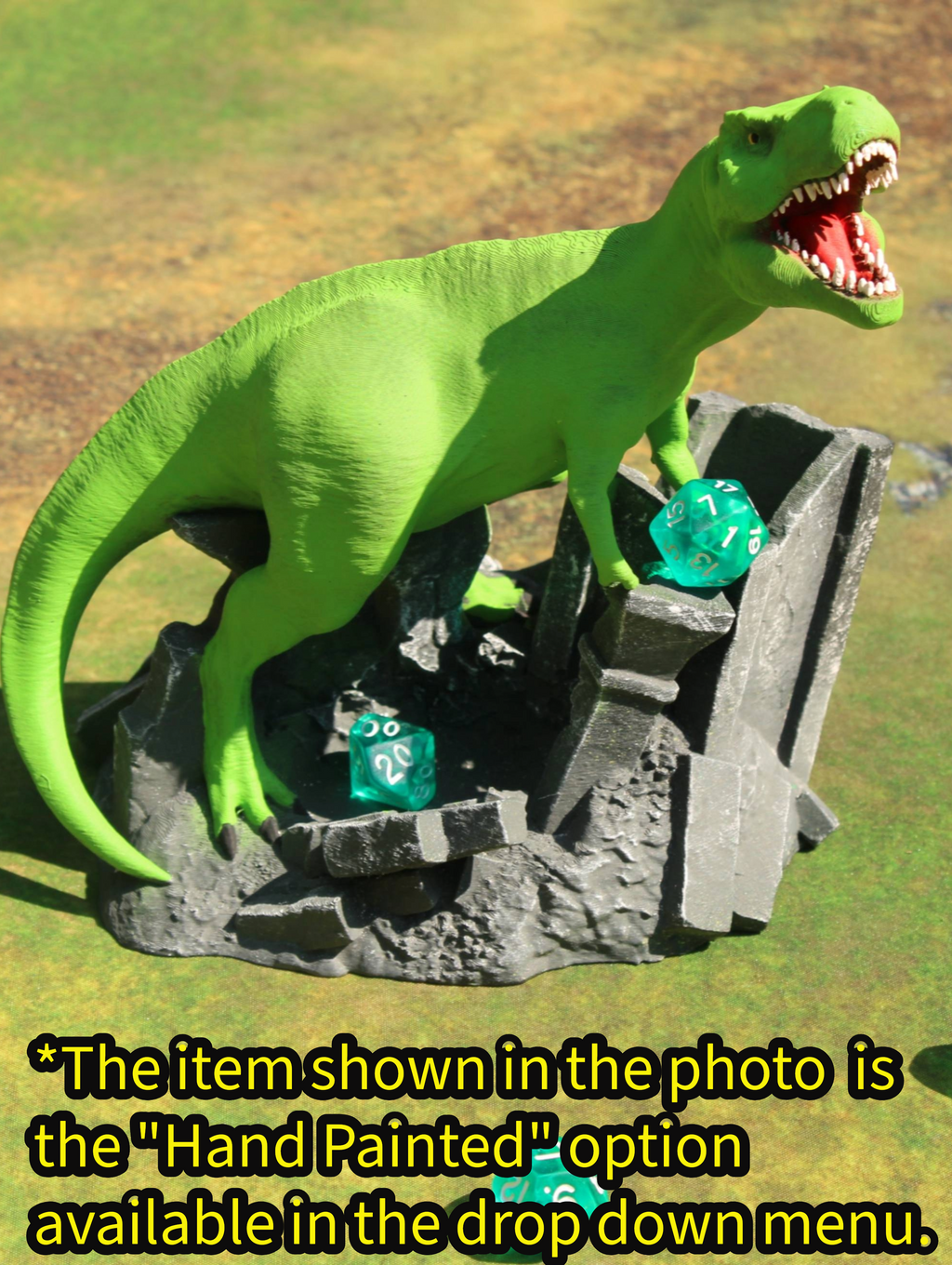 T-Rex 3D Printed Dice Tower – Fate's End Collection by Kim Bolt - Unleash Prehistoric Power!