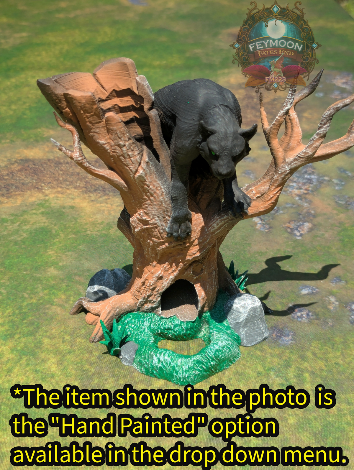 Fey Stalker Mountain Lion 3D Printed Dice Tower by Kim Bolt - Fate's End Fey Moon Collection - Channel Primal Precision!