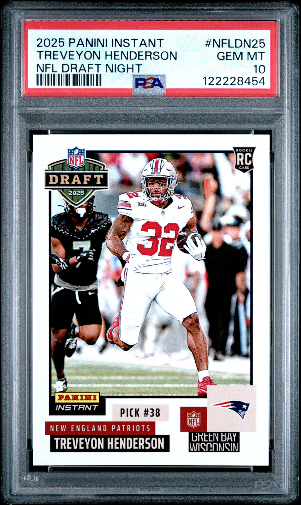 Graded 2025 Panini Instant TreVeyon Henderson #NFLDN25 NFL Draft Night Rookie RC Football Card PSA 10 Gem Mint