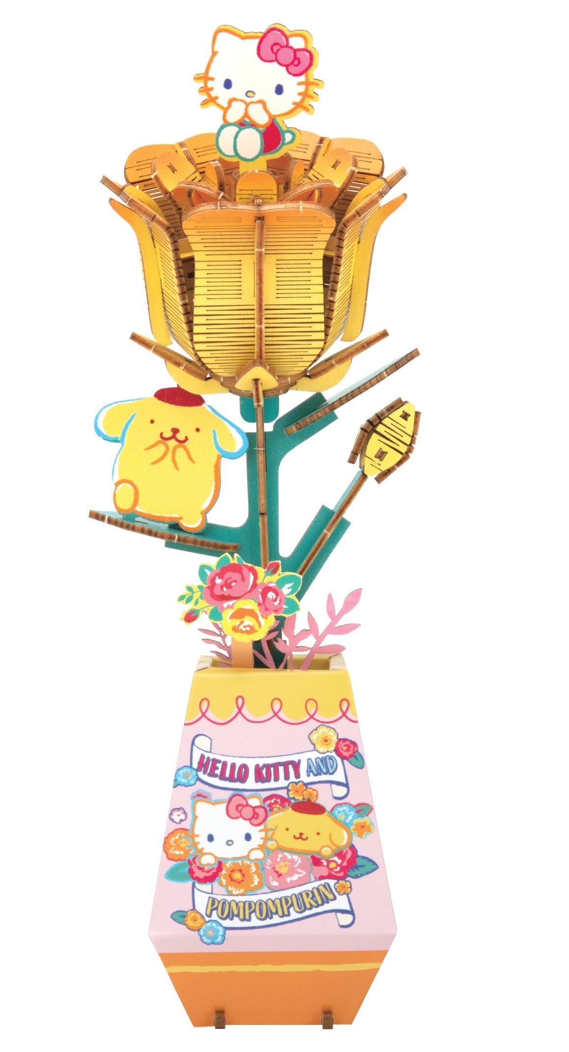Wooden Puzzle: Hello Kitty and Friends DIY 3D Flower - Sunshine Rose