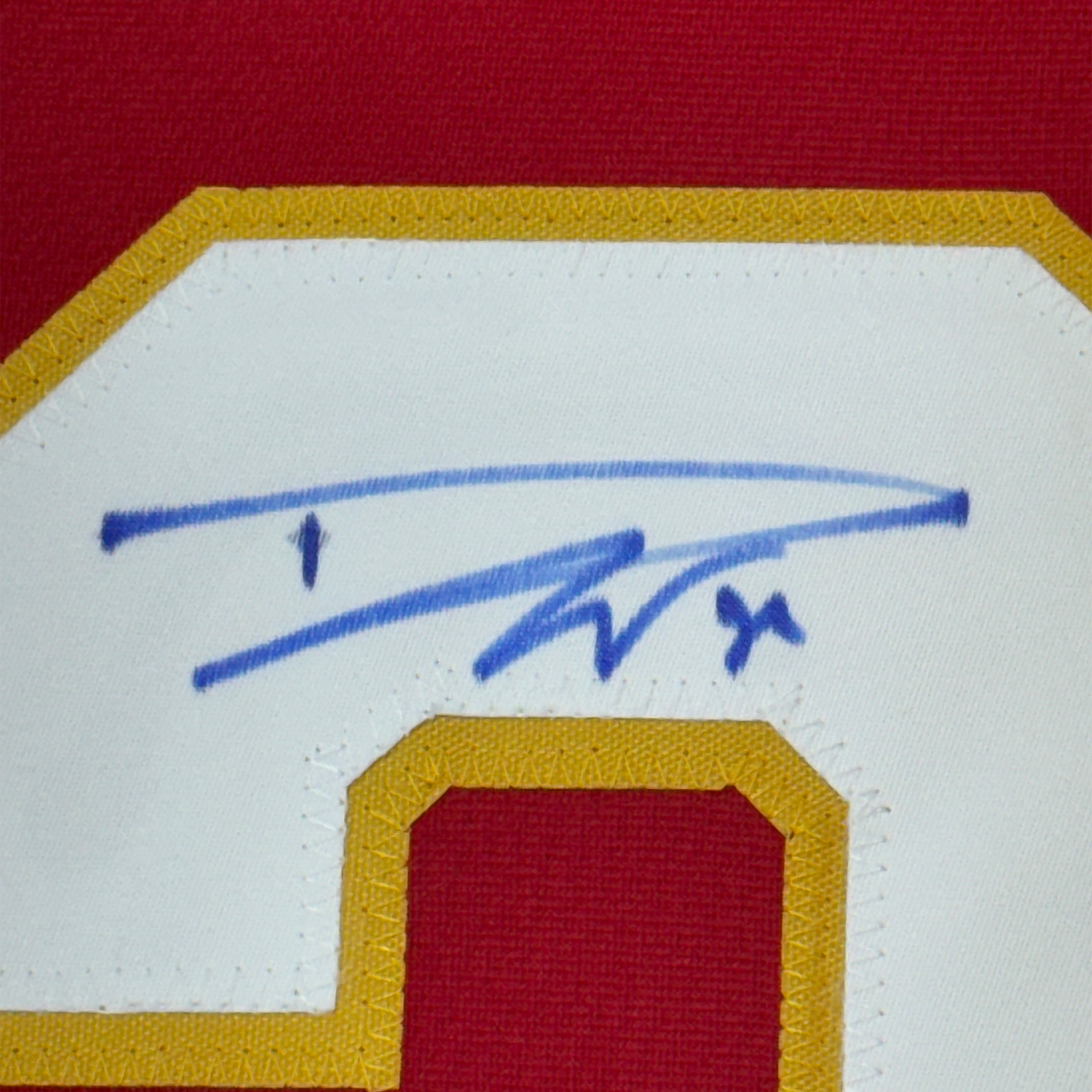 Framed Autographed/Signed Dustin Wolf 35x39 Calgary Red Hockey Jersey Beckett BAS COA