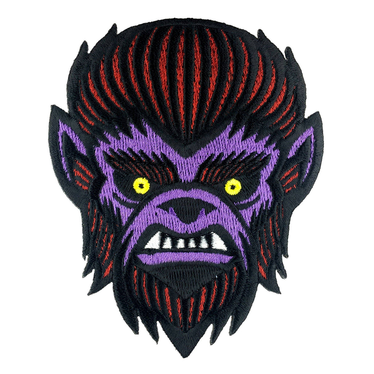 Wolf Man Head Embroidered Patch: Iron-on