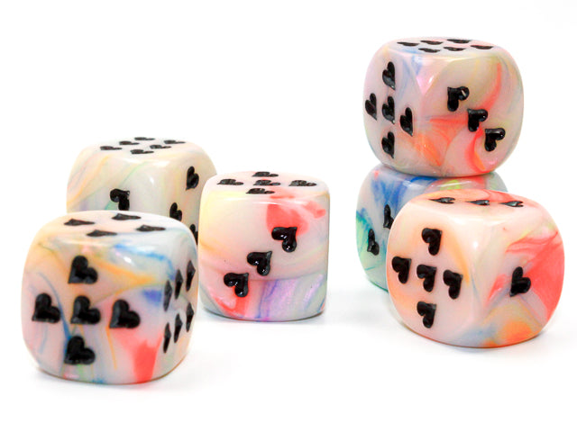 Heart Pips 16MM d6 | 7 Color Options | Multipack Options