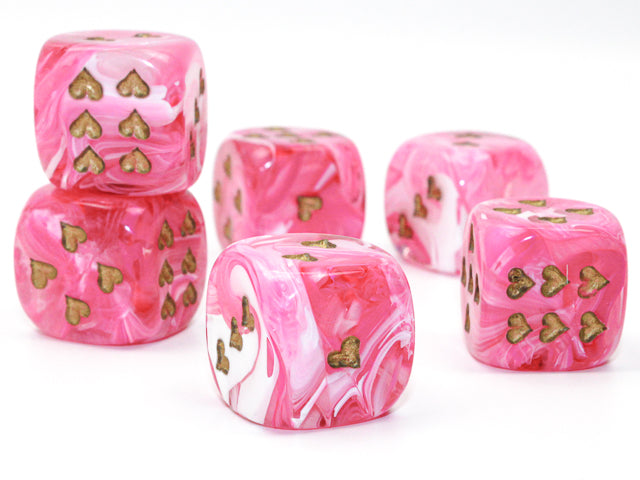 Heart Pips 16MM d6 | 7 Color Options | Multipack Options