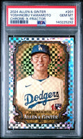 Graded 2024 Topps Allen & Ginter Yoshinobu Yamamoto #201 Chrome Xfractor Rookie RC Baseball Card PSA 10 Gem Mint