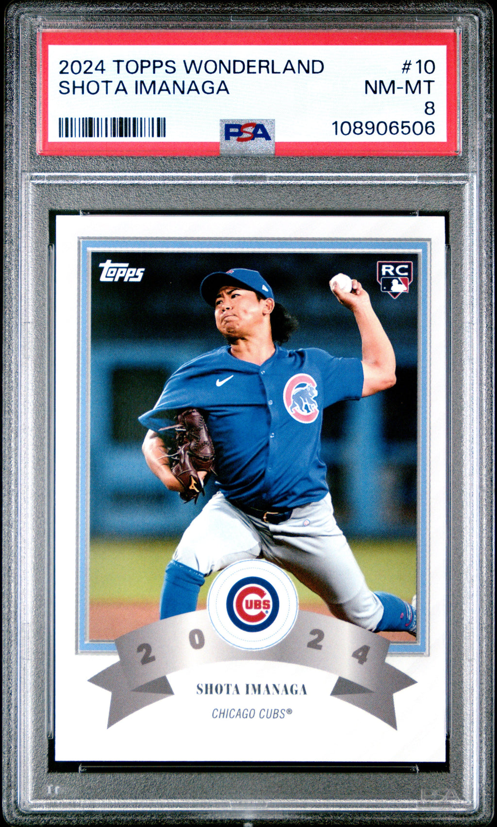 Graded 2024 Topps Wonderland Shota Imanaga #10 Rookie RC Baseball Card PSA 8 Near Mint