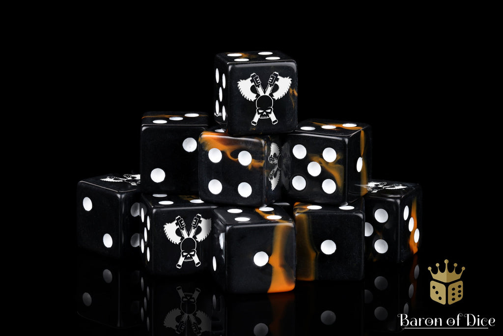 Skull Grinders Dice - Black Lava