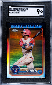 Graded 2024 Topps Chrome Update Marcus Semien #ASGC-38 All Star Game Baseball Card SGC 9 Mint