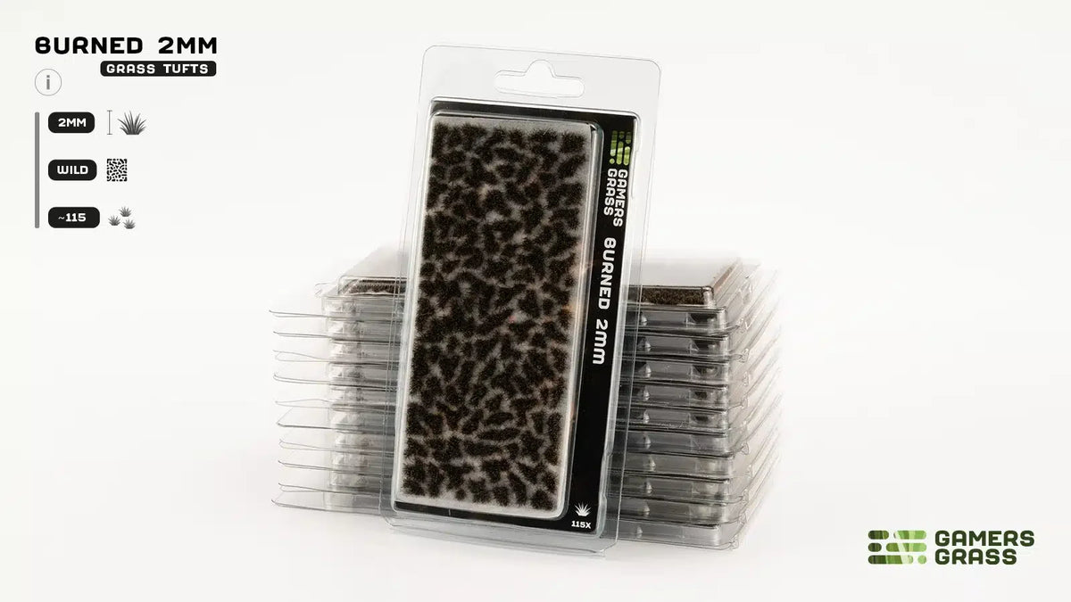 Burned | 2mm Tiny Tuft | Grass Tuft | Gamers Grass
