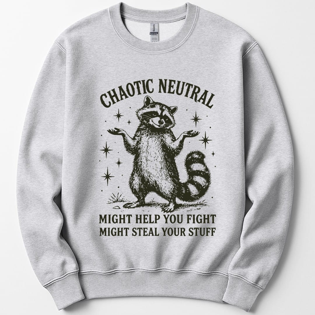 Chaotic Neutral Raccoon Sweatshirt