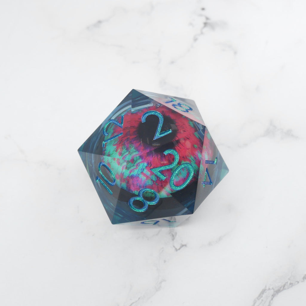Cthulhu's Eye | Giant D20 Moving Eye DnD Dice | Acrylic RPG Gaming Dice