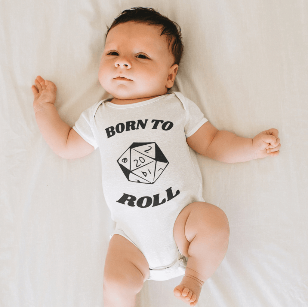 D&D Baby Onesie Born To Roll D20