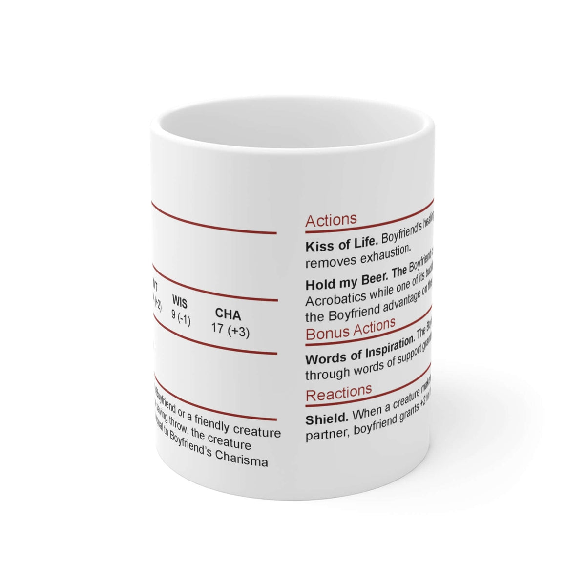 D&D Boyfriend Stat Block Mug