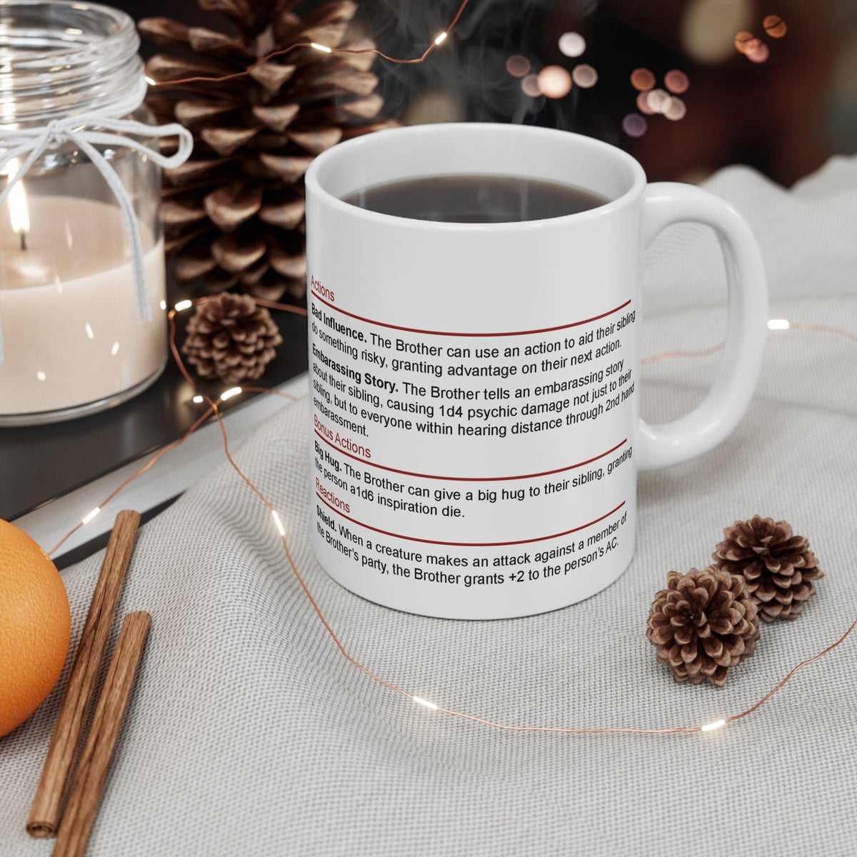 D&D Brother Stat Block Mug Gift